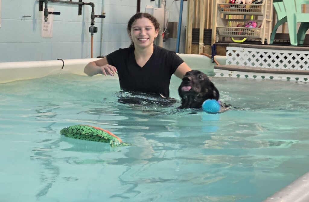 reggie and sarah at canine physical rehab recreation montgomery il
